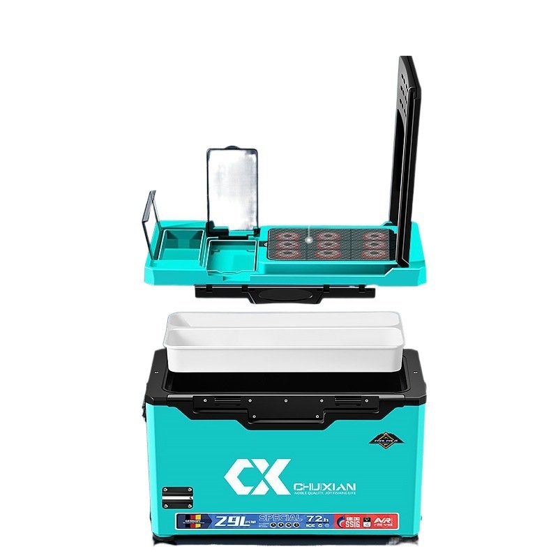 A full of 2024 new lined-up fishing boxes with super light fishing boxes and wheeled multi-purpose fishing boxes can be fitted with fishing gear
